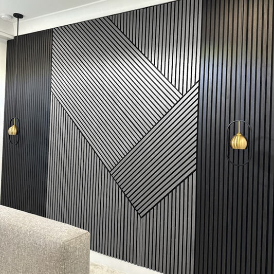 AFD Luxury Black Oak Acoustic Slat Panels 108.2"