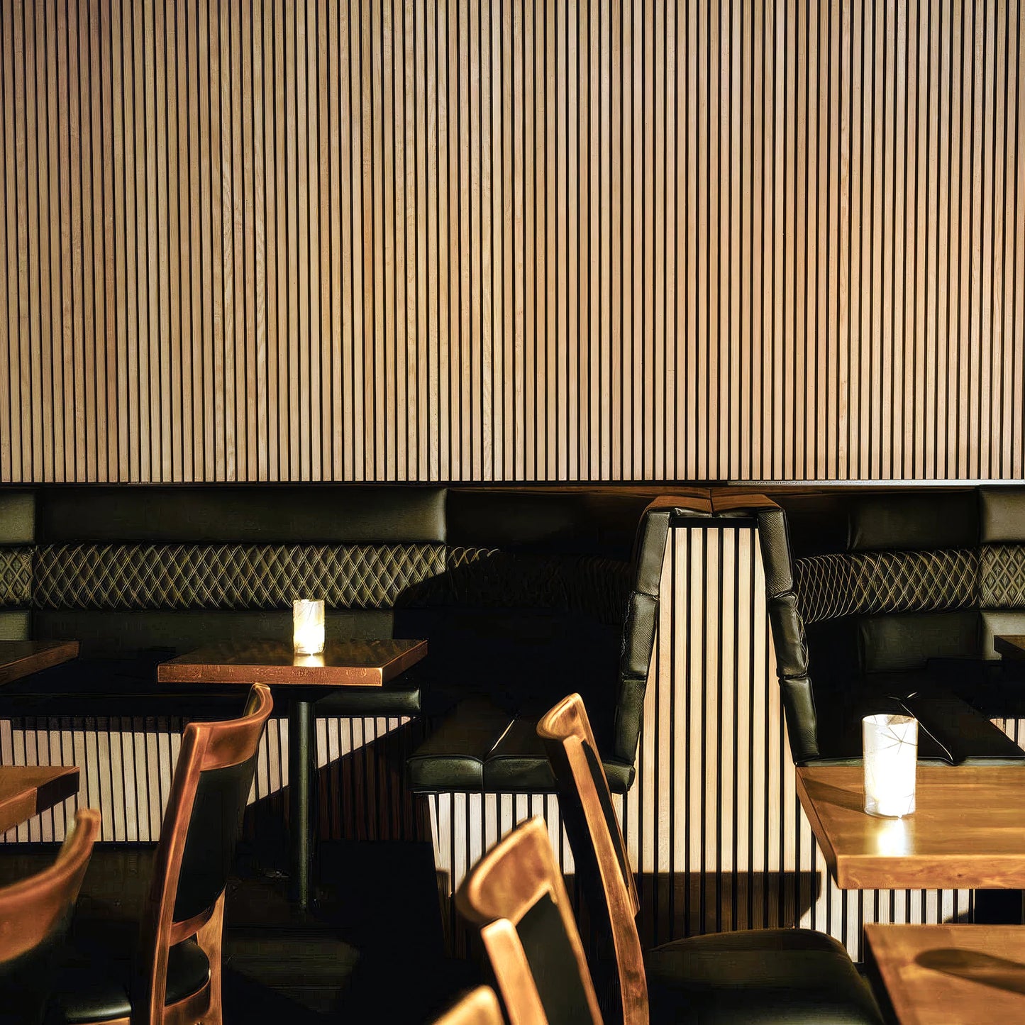 Natural Oak Acoustic Slat Panels 120"