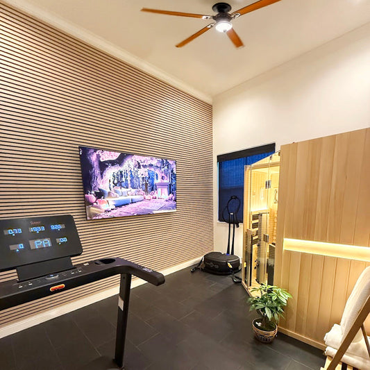 Parchment Oak Acoustic Slat Panels 120"